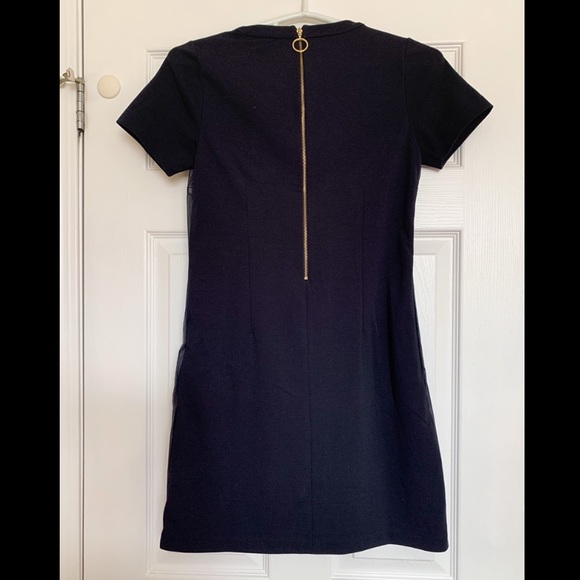 Extra Small, Navy Blue Leather Dress by Michael Kors - Picture 3 of 5